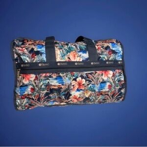 Lesportsac Navy Multi Floral Duffel Bag